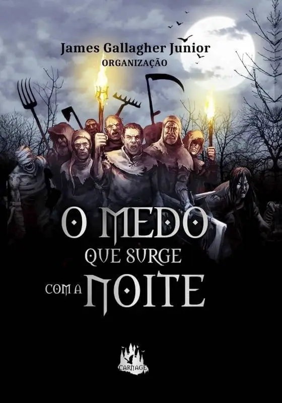 Capa do livro - O medo que surge com a noite. Livro de Horror Cósmico.